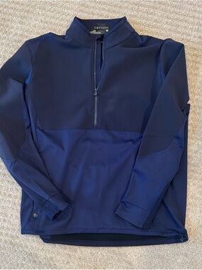 Greyson Men's Navy Midweight Performance Quarter-Zip Pullover